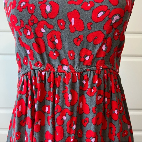 Beautiful Nomad Women’s SM Maxi Floral Red & Gray Leopard Print Sleeveless Dress - Picture 6 of 8